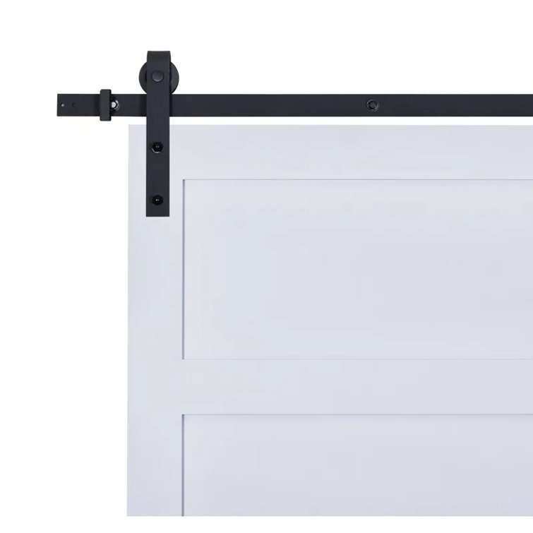 Win Stellar Paneled Manufactured Wood Barn Door with Installation